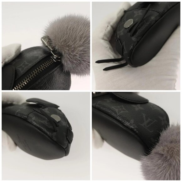 LOUIS VUITTON Monogram Eclipse LV Chinchilla Coin Purse M00962 LV Auth 133207 - Picture 16 of 16